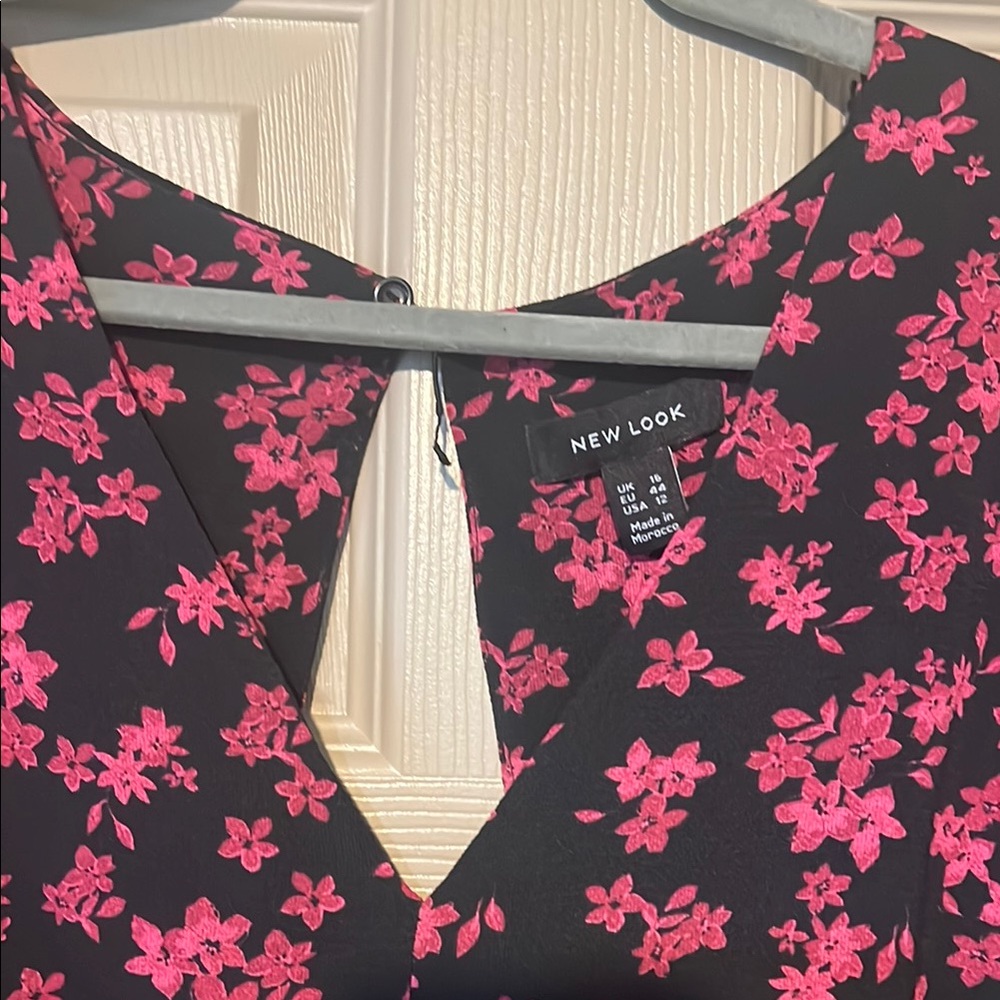 Floral Black and Pink Dress Spring Dress - Picture 2 of 5
